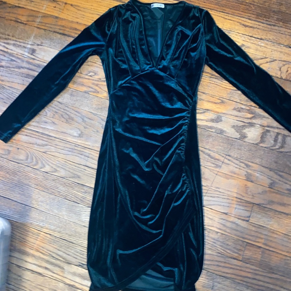 Green velvet dress